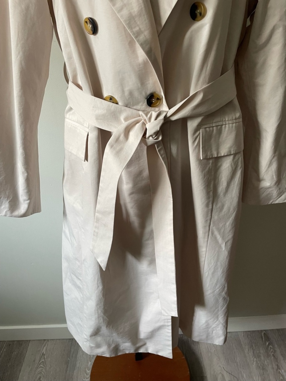 Avec Les Filles Long Cream Trench Coat Belted ANTHRO Plus Size XXL - Picture 4 of 10